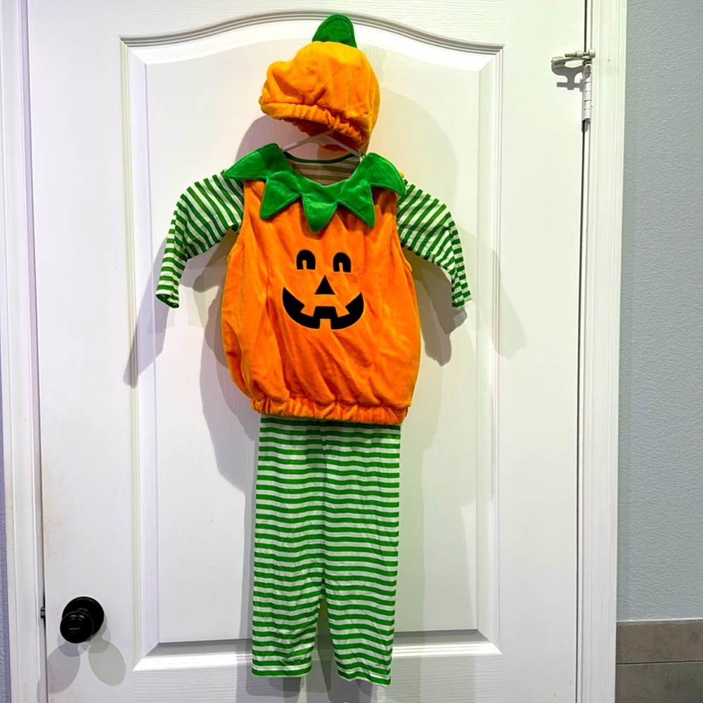 12-18M Pumpkin/ Jack O Lantern Halloween Costume (4 Piece)